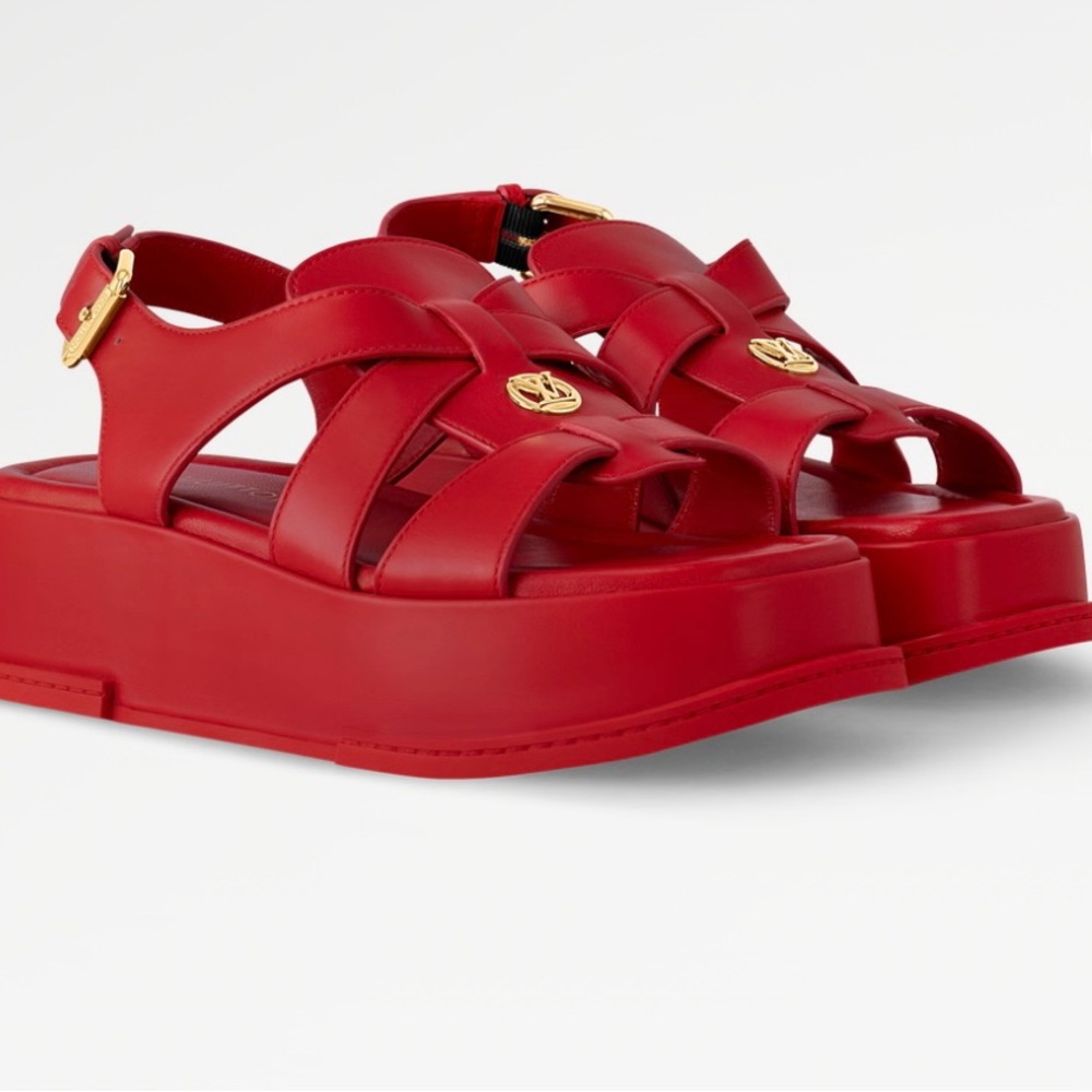 Louis Vuitton Red Platform Sandals